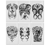 6feuilles Tatouages Autocollants À Base De Plantes Pour Le Dos Entier Des Hommes, Imperméables, Longue Durée, Réalistes, Non Réfléchissants, Semi-Permanents Pour Le Dos Des Femmes.