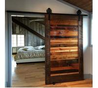 6FT-183cm Quincaillerie Kit de Rail Roulettes - Poulies en acier avec rail de support pour Porte Coulissante Hardware