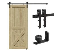 6FT/183CM Systeme Porte Coulissante,Quincailleri Kit de Rail pour Porte Coulissante, Ensemble Industriel pour Porte Coulissante Interieur, Améliorer