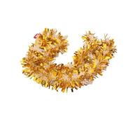 6Ft Christmas Garland Shiny Foil Metallic Snowflake Xmas Tree Garland Glitter Hanging Christmas Tree Decorations for Fireplace Mantle Stairs Xmas Wedding Couple Pyjama (Gold, One Size)