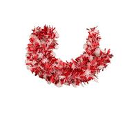 6Ft Christmas Garland Shiny Foil Metallic Snowflake Xmas Tree Garland Glitter Hanging Christmas Tree Decorations for Fireplace Mantle Stairs Xmas Wedding Couple Pyjama (Red, One Size)