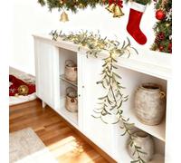 6FT Pre-lit Artificial Olive Vine Garland with 96 LED Fairy Lights - Battery Operated Timer for Christmas Mantel, Wedding, Table, Home Decor(Style1)