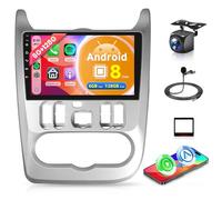 6G+128G 8 Core Android Autoradio pour Renault Logan 1 Sandero 2009-2015 Largus Dacia Duster Sans Fil Carplay Android Auto 9 Pouces Autoradio avec GPS Navi WiFi Bluetooth FM/RDS/DSP/SWC Caméra de Recul