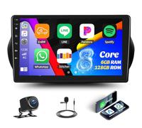 6G+128G 8-Core GOHHDL Autoradio Android 15 pour Fiat Fiorino/Qubo/Citroen Nemo/Peugeot Bipper 2007-2018 avec Carplay Android Auto, écran 10.1 Pouces 2Din avec GPS WiFi BT FM/RDS DSP SWC Caméra