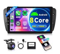 6G+128G 8 Core sans Fil Carplay Android 13 Autoradio 2 Din pour Seat Ibiza 6j IV 2009-2014 9 Pouces Autoradio avec Android Auto GPS Navi WiFi Mirror Link Bluetooth FM/RDS/DSP EQ/SWC Caméra de Recul