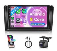 6G+128G 8 Core Sans Fil Carplay Android Autoradio 2 Din pour Mercedes Benz ML GL W164 ML350 ML500 GL320 X164 ML280 GL350 9 Pouces Autoradio avec Android Auto GPS Navi WiFi DSP Bluetooth FM/RDS USB SWC