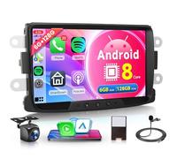 6G+128G 8 Core sans Fil Carplay Android Autoradio pour Dacia Logan Dokker Duster Sandero Lodgy Renault Captur Symbol 8 Pouces Autoradio avec Android Auto GPS Navi WiFi Bluetooth FM/RDS DSP EQ/USB/SWC
