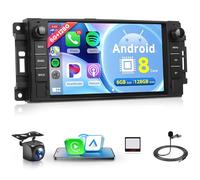 6G+128G 8 Core Sans Fil Carplay Android Autoradio pour Jeep Wrangler Compass Grand Cherokee/Chrysler 300C/Dodge Ram/Chevrolet 7 Pouces Autoradio Android Auto GPS Navi WiFi Bluetooth FM/RDS/DSP/USB/SWC