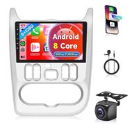6G+128G 8 Core Sans Fil Carplay Android Autoradio pour Renault Logan 1 Sandero 2009-2015 Largus Dacia Duster 9 Pouces Autoradio avec Android Auto GPS Navi WiFi Bluetooth FM/RDS/DSP/SWC Caméra de Recul