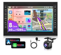 6G&128G 8-Core,VECHTEL 7" Autoradio pour VW T5 Golf 4 Bora Polo MK5 Passat B5 Jetta Peugeot 307 avec CarPlay Android Auto sans Fil,DSP,Android 15,Bluetooth,RDS/FM Radio,Navi Wi-FI/caméra de recul AHD