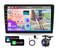 6G&128G 8-Core,VECHTEL 9" Autoradio pour Citroen Berlingo 2015-2018/Peugeot Partner 2008-2019 avec CarPlay Android Auto sans Fil,DSP,Autoradio Bluetooth,RDS/FM Radio,Navi Wi-FI/caméra de recul AHD