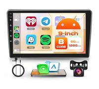 6G+128G 8 Cœurs Rimoody Autoradio pour Peugeot 407 2004-2011 9'' écran Tactile Android Stereo Auto avec Carplay Android Auto sans Fil Mirror Link Bluetooth FM/RDS/EQ/DSP WiFi GPS SWC Caméra Recul