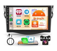 6G+128G 8 Cœurs Rimoody Autoradio pour Toyota RAV4 2007-2012 9'' écran Tactile Android Stereo Auto avec Carplay Android Auto sans Fil Mirror Link Bluetooth FM/RDS/EQ/DSP WiFi GPS SWC Caméra Recul