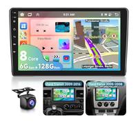 6G&128G VECHTEL 9" Autoradio pour Ford Transit 2009-2016/Focus 2005-2008 avec CarPlay Android Auto sans Fil,8 cœurs,Android 13,Bluetooth HiFi/RDS/Radio FM,Navi Wi-FI/caméra de recul AHD/CANBUS