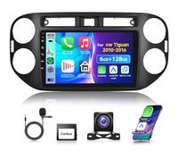 6G/128G VECHTEL 9" Autoradio pour VW Tiguan 2010-2016 Carplay Android Auto sans Fil,EQ,WiFi GPS,Mirror Link,RDS/FM Radio 2 Din,Bluetooth Autoradio avec caméra de recul