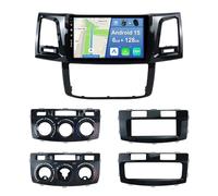 [6GB+128GB] Android 15 2 Din Autoradio pour Toyota Fortuner 1 AN50 AN60 HILU-[Intégré CarPlay/Android Auto/DSP/GPS]-IPS 2.5D 9" Écran Tactile-Caméra+MIC-Bluetooth 5.0/MirrorLink/4G