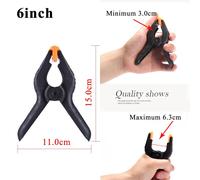 6in 2pcs - Pince à ressort en Nylon réglable, solide, pour Studio de photographie, accessoires arrière-plan, Clip fixe