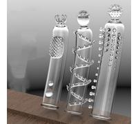 6in Silicone doux mâle transparent manche pénis G-Spot stimulation granule bite manche réutilisable extendeur de pénis adulte jouets sexuels pour hommes (B)