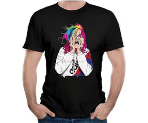 6Ix9Ine T Shirt Tekashi69 Rapper Tees 3D Print Tees Summer Breathable Black L