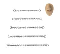 6ixGosh Lot de 5 chaînes de nez en acier chirurgical pour piercing de nez - Bijoux de piercing de nez double pour homme et femme Noir, or, argent, Acier inoxydable, Pas de gemme