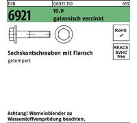 6kt.schr. avec bride DIN 6921 10.9 M 5x20 vz A2F, 069211100050020 (500 pièces)