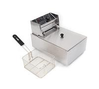 6L 2500W Friteuse électrique Acier inoxydable Cuisine professionnelle Zone froide Friteuse Résistance immergée, Contrôle de la température, Démontable, Surveillance facile, facile à nettoyer.