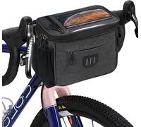 6l Bicycle Handlebar Bag,Waterproof Front Bike Bag,Large Capacity Basket Panniers With Holder For Telephon Storage Road Electric Bike,Black,22 X 17 X 14 Cm