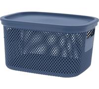 6L Boîte de rangement empilable en plastique avec couvercle, rectangulaire, anti-poussière, 26.7x15.2x21.7cm