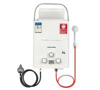 6L Chauffe Eau Gaz, 12KW Chauffe eau Instantané, Chauffe eau Camping Car, Chauffe Eau Portable pour Propane(28-30mbar)/Butane(37-50mbar), pour Camping, RV Voyage, Hiver et Été (Blanc)