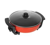 6L Double pot Yin et Yang fondue Chinoise Hot Pot Electrique multifonctionde haute qualité antiadhésive pot 1360W avec Diviseur Wok electrique ROUGE