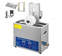 6L Nettoyeur De Disques Vinyle À Ultrasons Lave-vaisselle 7-12 Pouces Mini Machine À Laver Portable En Acier Inoxydable Avec Étendoir Pour objets délicats(400W Heater Power)