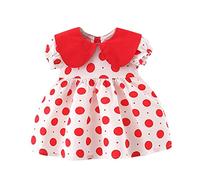 6M-3Y Robe courte imprimée princesse à pois pour fille Robe bébé fille Daddys Petit secret, rouge, 2-3 ans