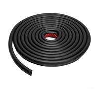 6M RV Rain Gutter 1/2" PVC Drip Rail Black J-Shape(Black)