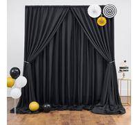 6m x 3m Thick Black Background Party Curtains, 4 pièces de Black Polyester Wedding Background Birthday Photos Party Home Decoration.