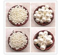 6mm-16mm trous droits/sans trou blanc rond imitation perle entretoise perles en vrac pour accessoires de bijoux perles-ivoire-16mm (10 pièces) avoir trou