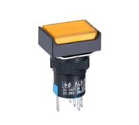 6MM 3V5V12V24V220V 1NO1NC/2NO2NC momentané/lampe de verrouillage interrupteurs à bouton-poussoir maintenus éclairés avec lumière/pas de Rectangle(Yellow,1NO1NC_RESET_12V)