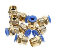 6mm Air Pipe Pneumatic Quick Fittings Male Thread Straight Connector High Pressure Connection Set Clean Compressed Air Vacuum 20pcs (PC6-2 10pc)