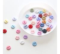 6mm Candy Color Resin Buttons 2 Hole Mini Round Tiny Buttons for DIY Craft Doll Vêtements Couture Embellissements Scrapbooking-06 Rose Rouge, 100pcs