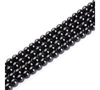 6mm Obsidienne Naturelle Tourmaline Pierre Précieuse Perles Gratuites Pierre De Guérison Énergétique Pour Bricolage Fabrication De Bijoux 1 Min 16"