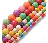 6mm synthèse Turquoise coloré pierre précieuse perles gratuites énergie guérison pierre pour bricolage fabrication de bijoux 1 brin 15"