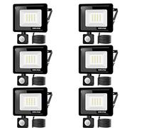 6PACK - 20W Projecteur LED détecteur de mouvement,Blanc Froid (6000K) 2000LM Projecteur LED Exterieur Avec Detecteur Imperméable IP66 Projecteur LED exterieur de sécurité pour, garage, couloir