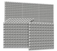 6Pack 50x50x5cm mousse acoustique Studio insonorisé traitement d'absorption isolation phonique éliminer les panneaux d'écho Pour l'atténuation du son(Grey)