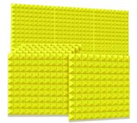 6Pack 50x50x5cm mousse acoustique Studio insonorisé traitement d'absorption isolation phonique éliminer les panneaux d'écho Pour l'atténuation du son(Yellow)