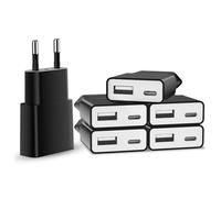 6Pack Chargeur USB 5V/1A 2Port Mini USB Mural Chargeur Secteur USB Adaptateur de Prise Universel Compatible avec iPhone Apple, Samsung, Nexus, Nokia, Huawei, Xiaomi, HTC, Sony, LG (Noir