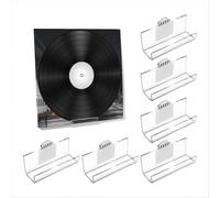 6Pack Vinyl Record Holder Wall Mount No Drill, compatible for LP Album Covers CD