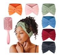 6pacsk Acssart Headbands,Printed Cross Yoga Headband,Wide Boho Headbands,wist Headband for Women,Criss Cross Wide Non Slip Soft Fabric,for Running Fitnes Sports (6Pcs-H)