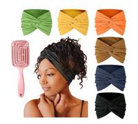 6pacsk Acssart Headbands,Printed Cross Yoga Headband,Wide Boho Headbands,wist Headband for Women,Criss Cross Wide Non Slip Soft Fabric,for Running Fitnes Sports (6Pcs-C)