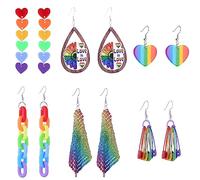 6Paires Arc en Ciel Fierté Boucles D'Oreilles Rainbow LGBTQ Boucles D'oreilles Pride Bijoux LGBT Accessoires Lesbian Gay Pride Accessoires Rainbow LGBTQ Lesbian Pride Boucles D'Oreilles