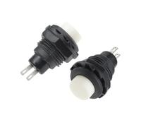 6pc 12mm Round Head Self Resetting Lockless Switch 2A 125VAC DS-502 Short Button Switch Normally Open WHITE