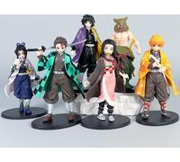 6pc 15cm Anime tueur de démons Kimetsu no Yaiba figure Kamado Tanjirou action figure Agatsuma Zenitsu Nezuko guerrier PVC modèle jouet